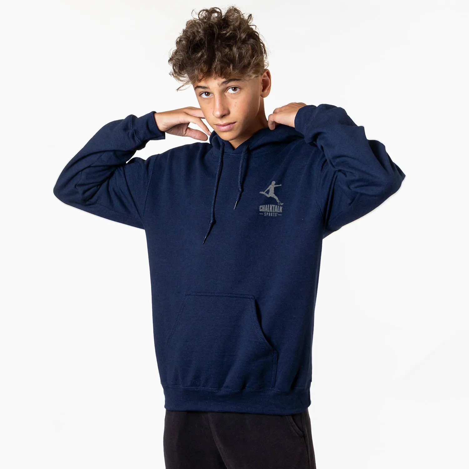Soccer Hooded Sweatshirt - Soccer Santa (Back Design) 